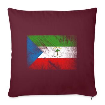 Equatorial Guinea Flag - Vintage Grunge - Sofa pillowcase 17,3'' x 17,3'' (45 x 45 cm) - burgundy - Front