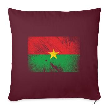 Drapeau Burkina Faso - Grunge Vintage - Housse de coussin décorative 45 x 45 cm - bordeaux - Devant