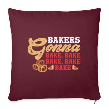 Bäcker backen backen backen backen backen - Sofakissenbezug 45 x 45 cm - Burgunderrot - Vorne