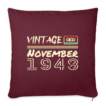 legendär seit November 1948 - November 1948 - Sofakissenbezug 45 x 45 cm - Burgunderrot - Vorne