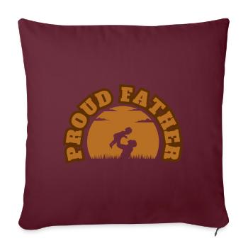 Fier Papa Fille Kid Brown - Housse de coussin décorative 45 x 45 cm - bordeaux - Devant