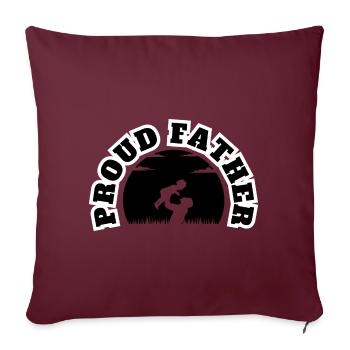 Fier Papa Fille Enfant Noir - Housse de coussin décorative 45 x 45 cm - bordeaux - Devant
