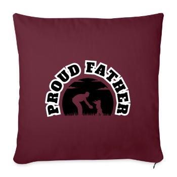 Fier Père Enfant Garçon Noir - Housse de coussin décorative 45 x 45 cm - bordeaux - Devant