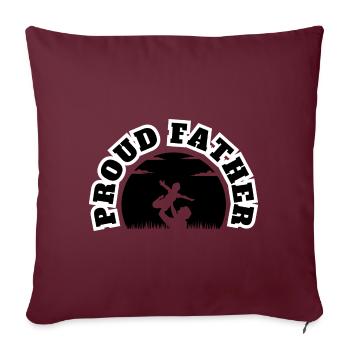 Fier Père Enfant Garçon Noir - Housse de coussin décorative 45 x 45 cm - bordeaux - Devant