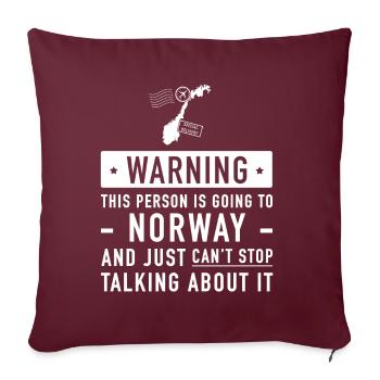 Norvège cadeau de vacances d'origine - Housse de coussin décorative 45 x 45 cm - bordeaux - Devant