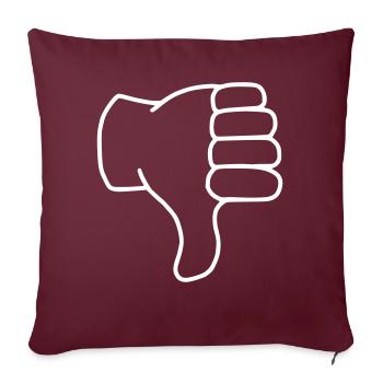 Emoji Daumen runter Skizze weiß - Sofakissenbezug 45 x 45 cm - Burgunderrot - Vorne