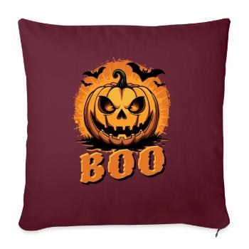 Déguisement de citrouille Happy Halloween - BOO - Housse de coussin décorative 45 x 45 cm - bordeaux - Devant
