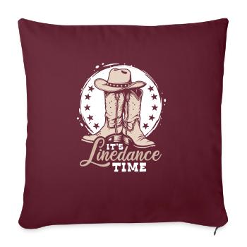 C’est l’heure de la danse en ligne - Fan de country - Cadeau - Housse de coussin décorative 45 x 45 cm - bordeaux - Devant