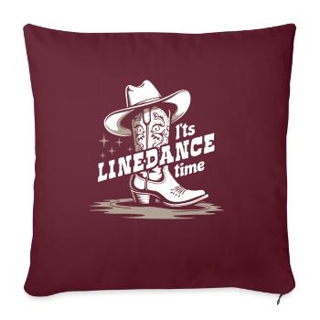 C’est l’heure de la danse en ligne - Fan de country - Cadeau - Housse de coussin décorative 45 x 45 cm - bordeaux - Devant