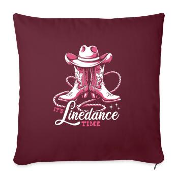 C’est l’heure de la danse en ligne - Fan de country - Cadeau - Housse de coussin décorative 45 x 45 cm - bordeaux - Devant