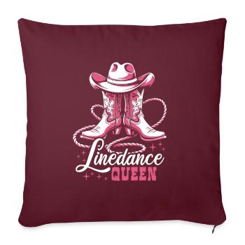 Linedance Queen - Musique Country Linedancing - Housse de coussin décorative 45 x 45 cm - bordeaux - Devant
