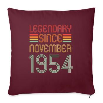 Légendaire depuis novembre 1954, Rétro, Anniversaire - Housse de coussin décorative 45 x 45 cm - bordeaux - Devant