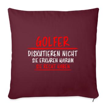 Golfer Hobby Golf Lustiger Spruch Spieler Geschenk - Sofakissenbezug 45 x 45 cm - Burgunderrot - Vorne