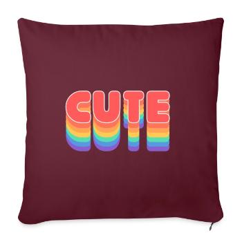 Joli design vintage coloré - Housse de coussin décorative 45 x 45 cm - bordeaux - Devant