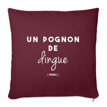 Un pognon de dingue - Housse de coussin décorative 45 x 45 cm - bordeaux - Devant