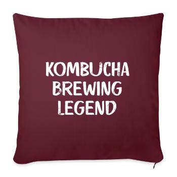 Kombucha Brewing Legend - Sofakissenbezug 45 x 45 cm - Burgunderrot - Vorne