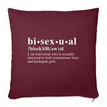 Dictionnaire bisexuel - Housse de coussin décorative 45 x 45 cm - bordeaux - Devant