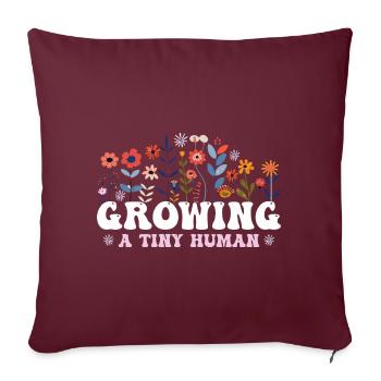 Growing A Tiny Human Boho Flower Floral Pregnant - Housse de coussin décorative 45 x 45 cm - bordeaux - Devant