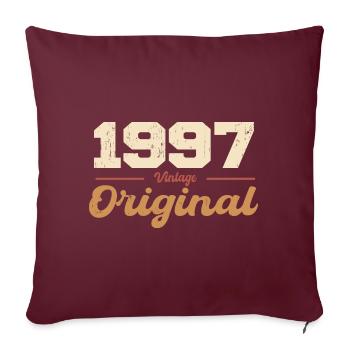 1997 Vintage Anniversaire Rétro Cadeau 1997 - Housse de coussin décorative 45 x 45 cm - bordeaux - Devant