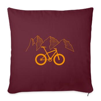 Descente en montagne - Housse de coussin décorative 45 x 45 cm - bordeaux - Devant