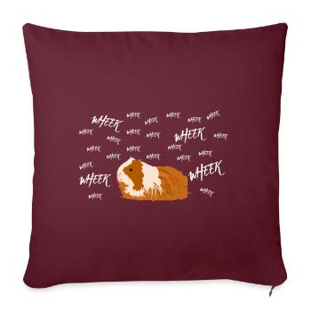 Wheek Wheek Wheek Cochon d'Inde Doux Animal De Compagnie - Housse de coussin décorative 45 x 45 cm - bordeaux - Devant