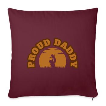 Fier Papa Kid Marron - Housse de coussin décorative 45 x 45 cm - bordeaux - Devant