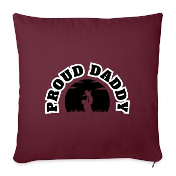 Fier Papa Enfant Noir - Housse de coussin décorative 45 x 45 cm - bordeaux - Devant
