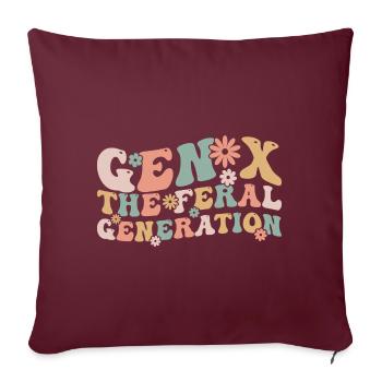 Gen X The Feral Generation Funny Generation X - Housse de coussin décorative 45 x 45 cm - bordeaux - Devant