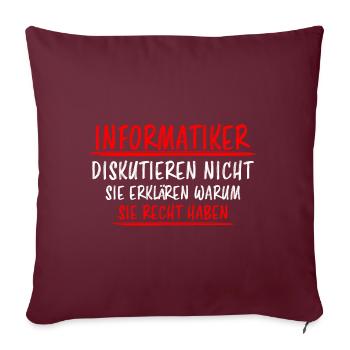 Informatiker Lustig Spruch Programmierer Geschenk - Sofakissenbezug 45 x 45 cm - Burgunderrot - Vorne