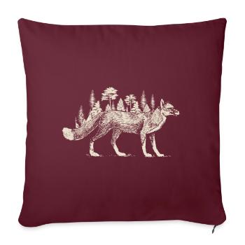 Fuchs Wald Silhouette Wandern Natur Tier - Sofakissenbezug 45 x 45 cm - Burgunderrot - Vorne