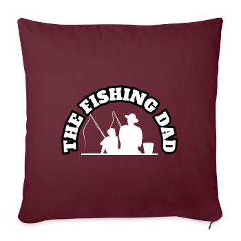Le papa pêcheur avec son fils blanc - Housse de coussin décorative 45 x 45 cm - bordeaux - Devant