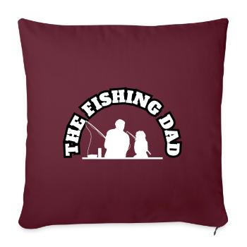 Le papa pêcheur avec sa fille blanche - Housse de coussin décorative 45 x 45 cm - bordeaux - Devant