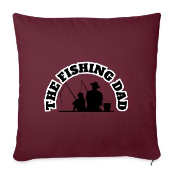 Le papa pêcheur avec son fils noir - Housse de coussin décorative 45 x 45 cm - bordeaux - Devant
