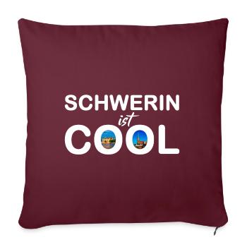 Schwerin ist cool - Sofakissenbezug 45 x 45 cm - Burgunderrot - Vorne