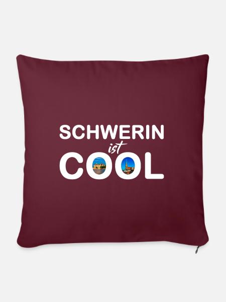 Schwerin ist cool - Sofakissenbezug 45 x 45 cm - Burgunderrot