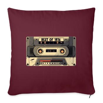 Best of 1976 - Kassette 1976 - Geboren 1976 Geschenk - Sofakissenbezug 45 x 45 cm - Burgunderrot - Vorne
