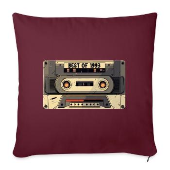 Best of 1993 - Kassette 1993 - Geboren 1993 Geschenk - Sofakissenbezug 45 x 45 cm - Burgunderrot - Vorne