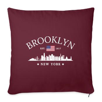Brooklyn Newyork Klassik - Sofakissenbezug 45 x 45 cm - Burgunderrot - Vorne
