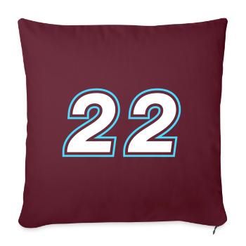 22 symbole de nombre - Housse de coussin décorative 45 x 45 cm - bordeaux - Devant