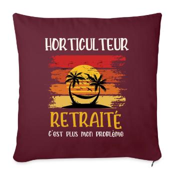 horticulteur retraité - Housse de coussin décorative 45 x 45 cm - bordeaux - Devant