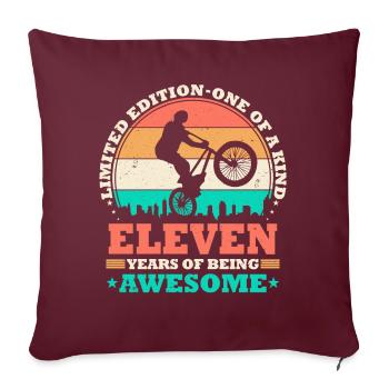 11 Geburtstag Bmx Fahrrad 11 Jahre Geschenk - Sofakissenbezug 45 x 45 cm - Burgunderrot - Vorne