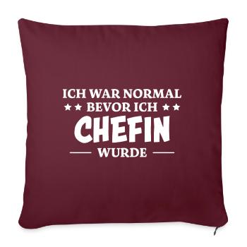 Chefin Spruch Familie Beruf Lustig Chefin Geschenk - Sofakissenbezug 45 x 45 cm - Burgunderrot - Vorne