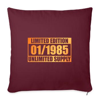 Édition Limitée 40ème Anniversaire - ꝏ Approvisionnement 01/1985 - Housse de coussin décorative 45 x 45 cm - bordeaux - Devant