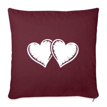 symbole des cœurs - Housse de coussin décorative 45 x 45 cm - bordeaux - Devant