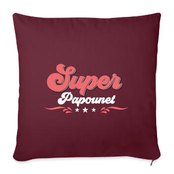Super papounet - Housse de coussin décorative 45 x 45 cm - bordeaux - Devant