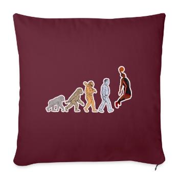 Evolution Joueur de Basket-ball Grunge - Housse de coussin décorative 45 x 45 cm - bordeaux - Devant