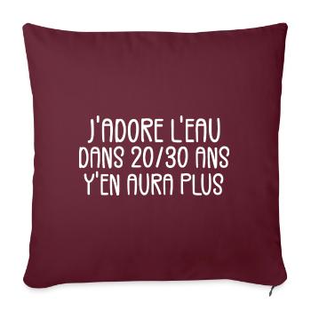 J'adore L'eau Mais... - Housse de coussin décorative 45 x 45 cm - bordeaux - Devant
