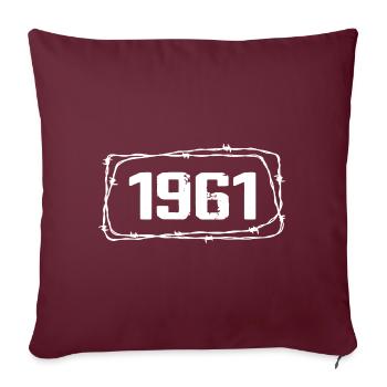 Vintage Fabriqué En 1961 - Anniversaire 63 ans - Housse de coussin décorative 45 x 45 cm - bordeaux - Devant