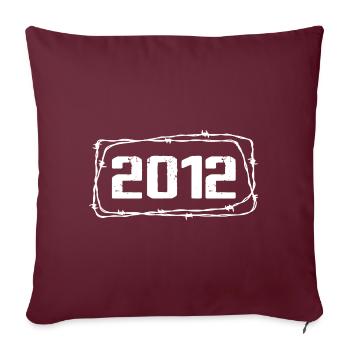 Vintage Fabriqué En 2012 - Anniversaire 12 ans - Housse de coussin décorative 45 x 45 cm - bordeaux - Devant
