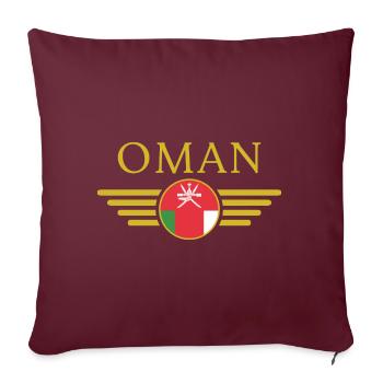 I Love Oman, T-Shirt Design Style Élégance - Housse de coussin décorative 45 x 45 cm - bordeaux - Devant